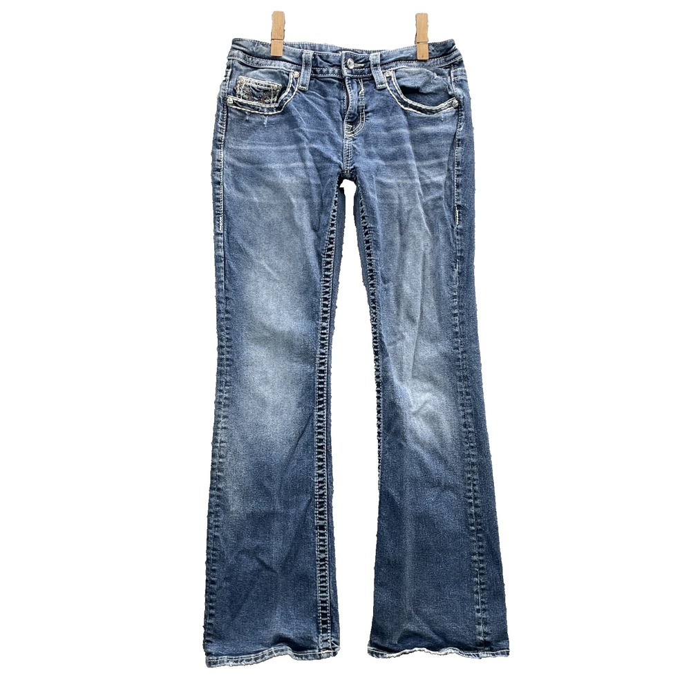 Vigoss Bootcut Jean Womens 6 x 29* Low Rise Western Rodeo Y2k Cowgirl Flare 70's